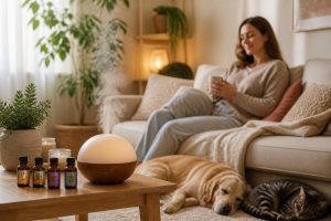 découvrez quelles huiles essentielles anti-stress choisir pour les adultes et les animaux, et profitez d'une ambiance apaisante grâce à votre diffuseur.